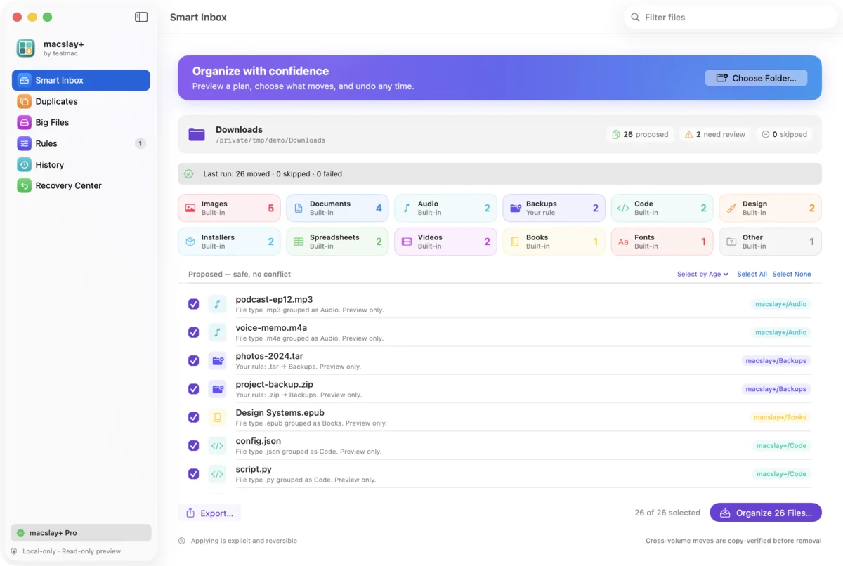 The app in the Grape theme